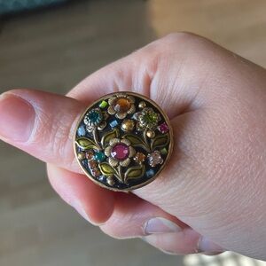 Floral Embellished Round Ring